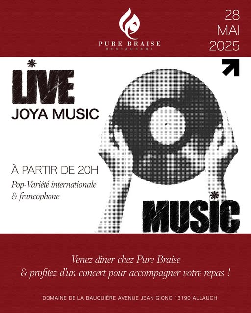 Soirée pop variete internationale et francophone pure braise allauch restaurant